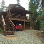 Long front stairs up to the deck are a bit of a climb.  South facing deck is covered.