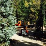 This is how appliances are delivered to the cabins.  A very maneuverable 3-wheeled, all terrain fork lift