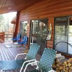 Large, covered front deck faces Easterly.  Morning sun warms the living area.